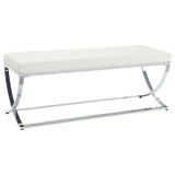 Walton Leatherette Upholstered Tufted Accent Bench, White