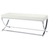 Walton Leatherette Upholstered Tufted Accent Bench, White