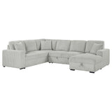 Devonshire Sleeper Sectional Sofa with Storage Chaise, Grey