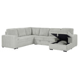 Devonshire Sleeper Sectional Sofa with Storage Chaise, Grey