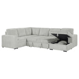 Devonshire Sleeper Sectional Sofa with Storage Chaise, Grey
