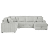 Devonshire Sleeper Sectional Sofa with Storage Chaise, Grey