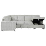 Devonshire Sleeper Sectional Sofa with Storage Chaise, Grey