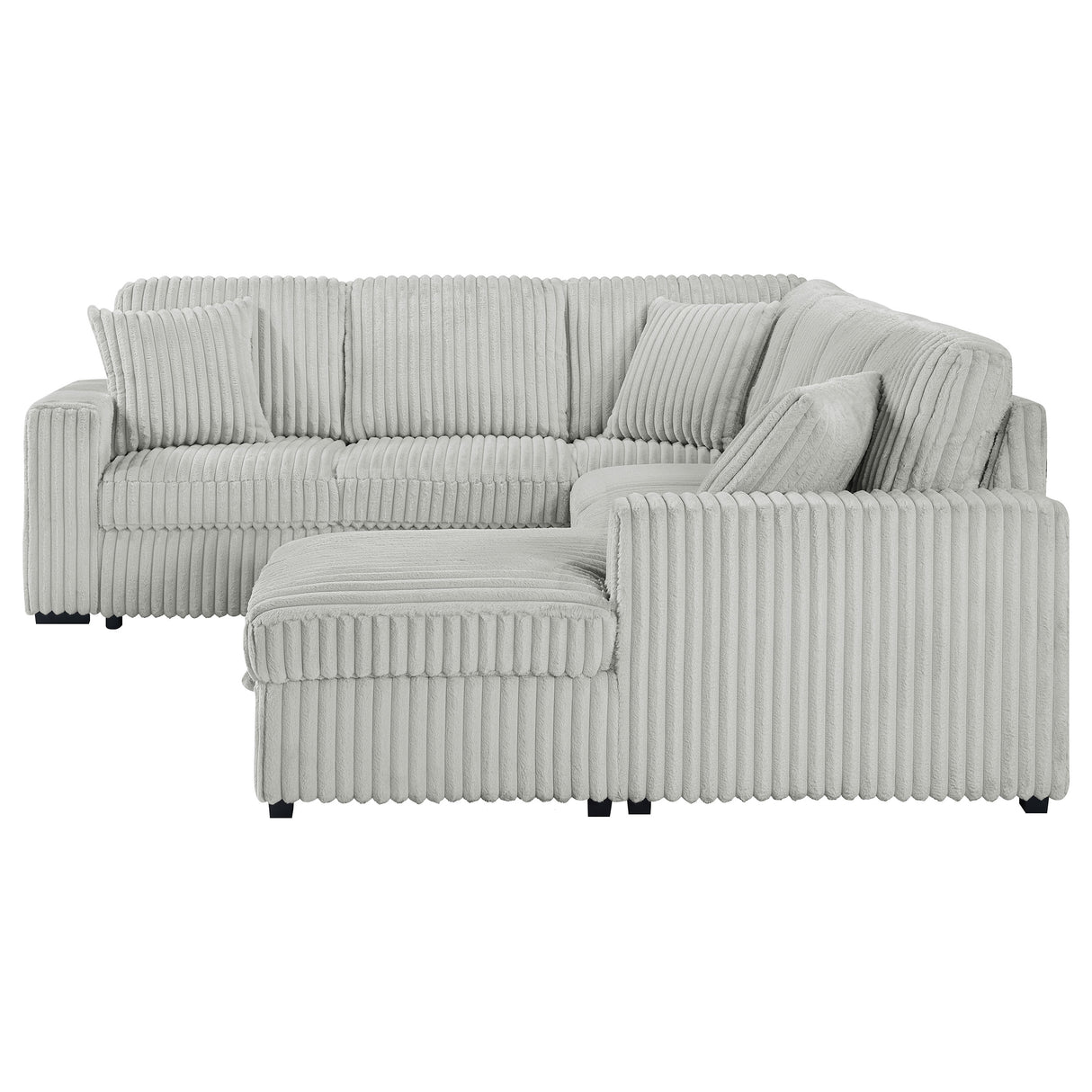 Devonshire Sleeper Sectional Sofa with Storage Chaise, Grey