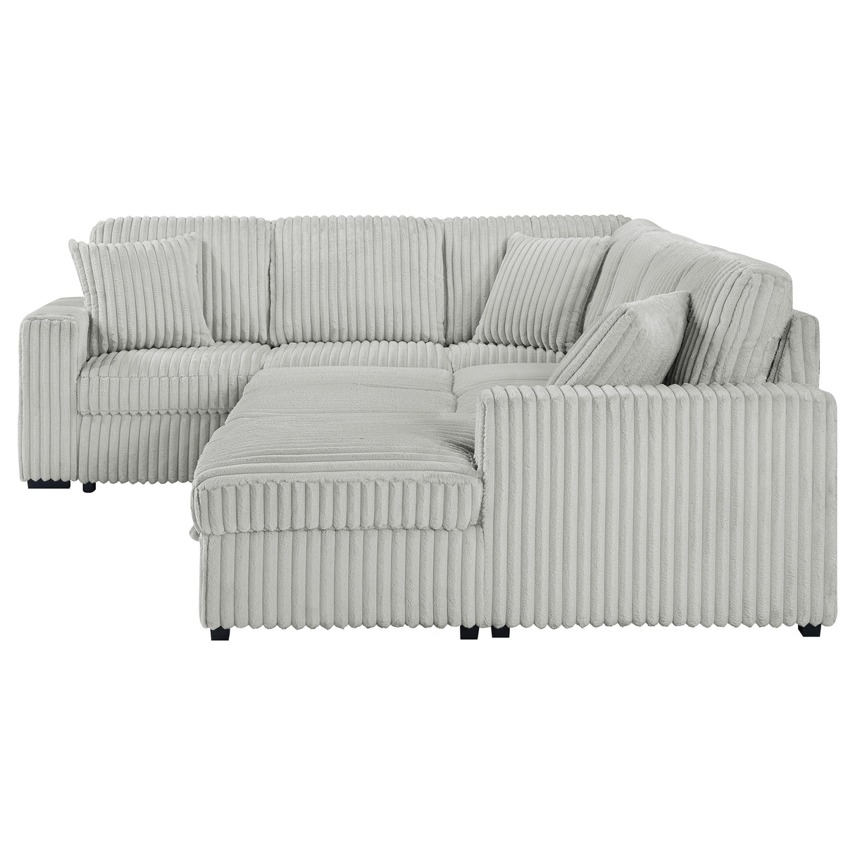 Devonshire Sleeper Sectional Sofa with Storage Chaise, Grey