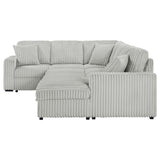 Devonshire Sleeper Sectional Sofa with Storage Chaise, Grey