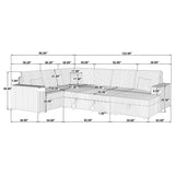 Devonshire Sleeper Sectional Sofa with Storage Chaise, Grey
