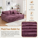 Oversized Double Chaise Lounge Sofa With USB Ports And Cup Holders