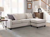 Mcloughlin Upholstered Sloped Arm Sectional Sofa, Platinum
