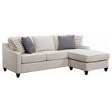Mcloughlin Upholstered Sloped Arm Sectional Sofa, Platinum