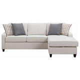 Mcloughlin Upholstered Sloped Arm Sectional Sofa, Platinum