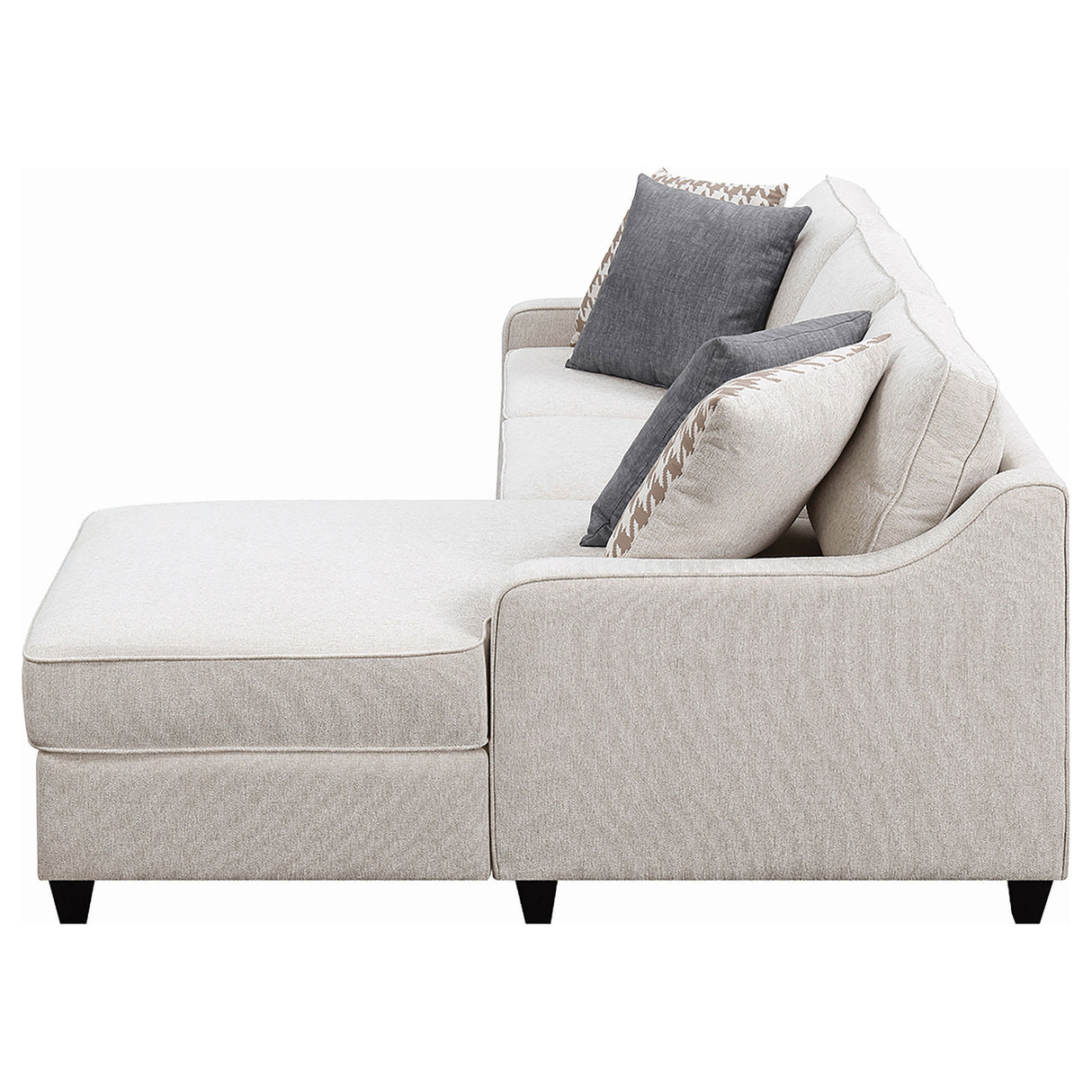 Mcloughlin Upholstered Sloped Arm Sectional Sofa, Platinum