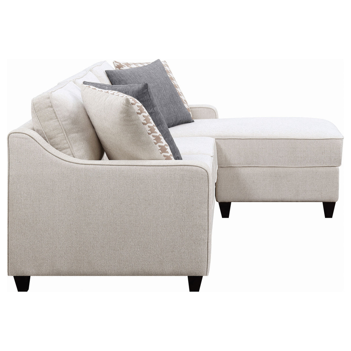 Mcloughlin Upholstered Sloped Arm Sectional Sofa, Platinum