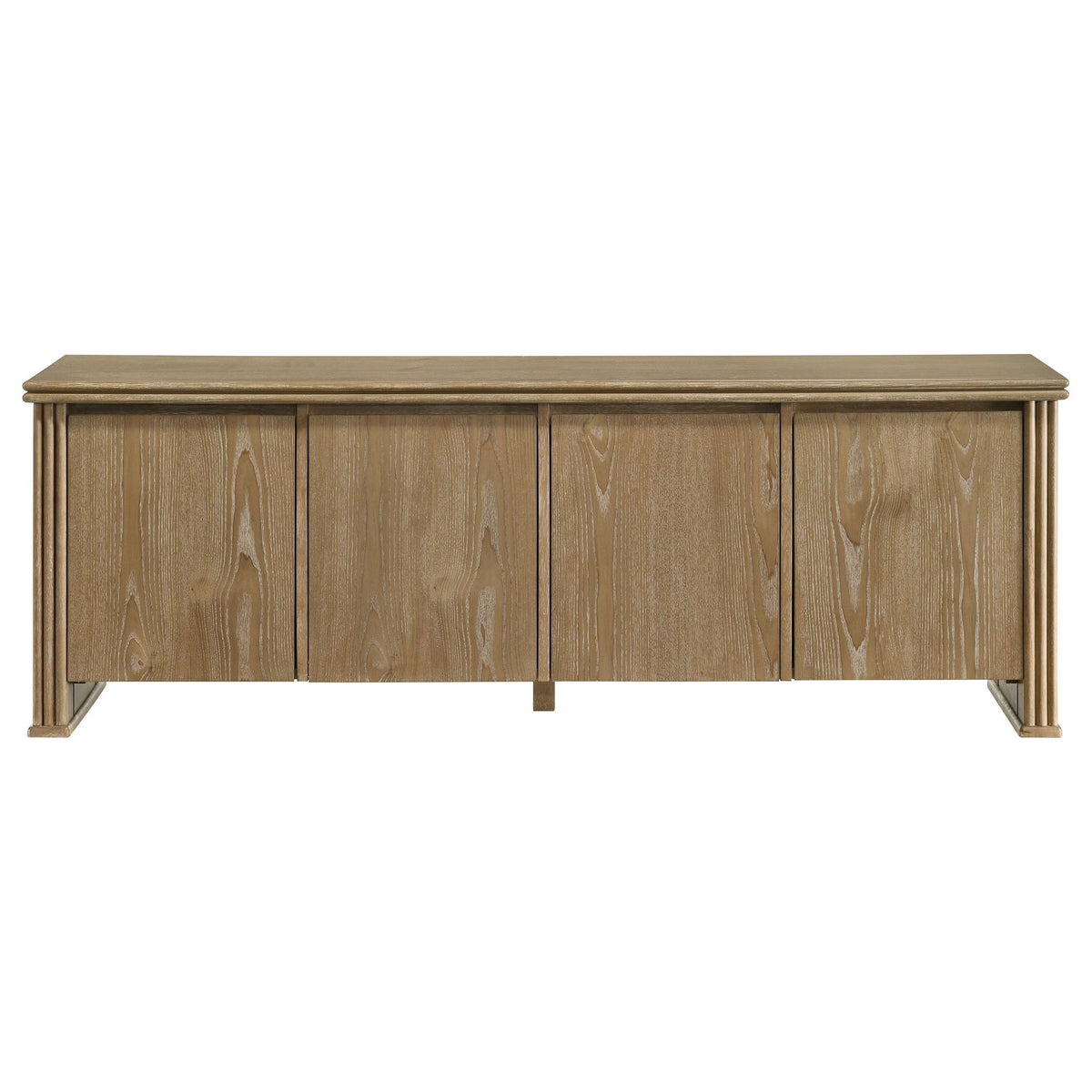 Dreydon - 4 Door TV Stand With Adjustable Shelves And Cable Management - Light Brown