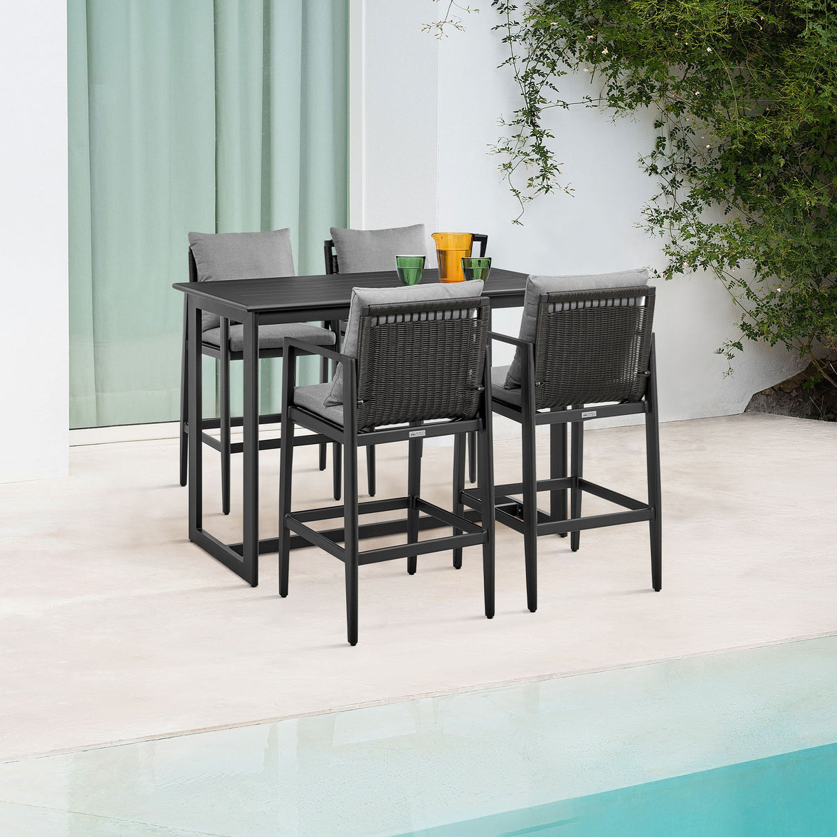 Cayman - Outdoor Patio Bar Stool With Cushions