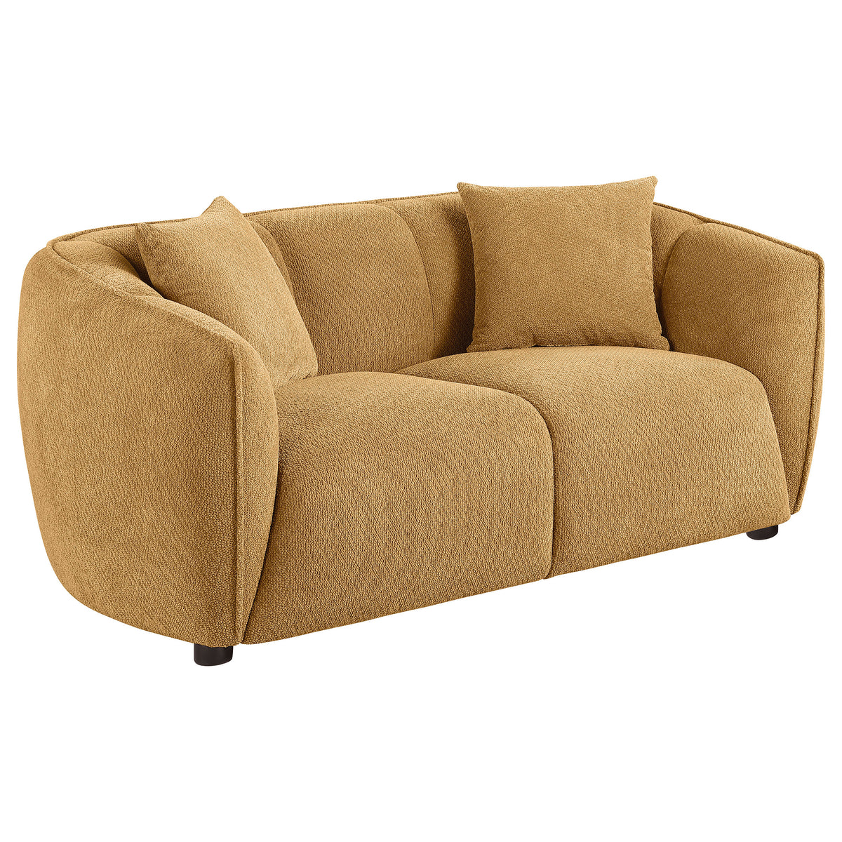 Aleisha Chenille Upholstered Loveseat, Mustard Yellow