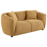 Aleisha Chenille Upholstered Loveseat, Mustard Yellow