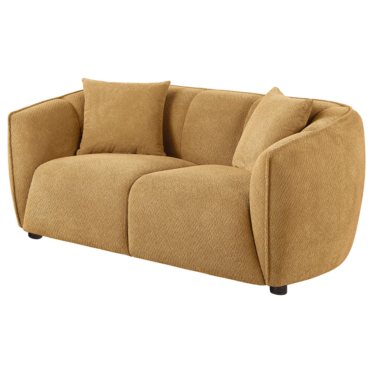 Aleisha Chenille Upholstered Loveseat, Mustard Yellow