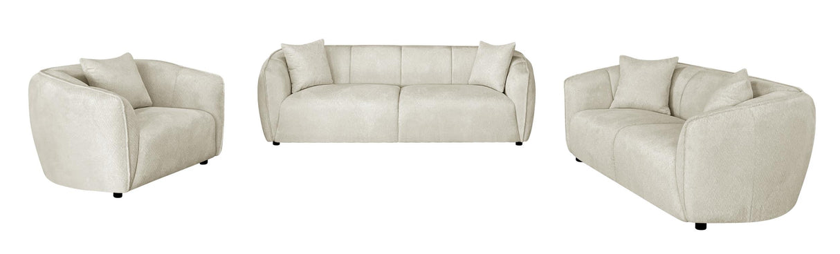 Aleisha Chenille Upholstered Sofa in Ivory