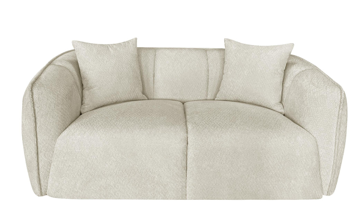 Aleisha Chenille Upholstered Loveseat in Ivory