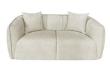 Aleisha Chenille Upholstered Loveseat in Ivory