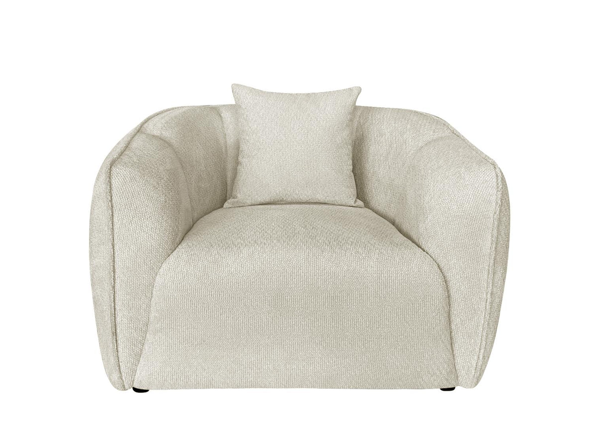 Aleisha Chenille Upholstered Accent Chair Ivory