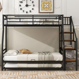 Metal Bunk Bed With Trundle And Storage Staircase