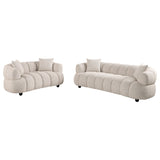 Whitney 2-Piece Channel Tufted Boucle Sofa Set, Pebble