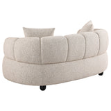 Whitney 2-Piece Channel Tufted Boucle Sofa Set, Pebble