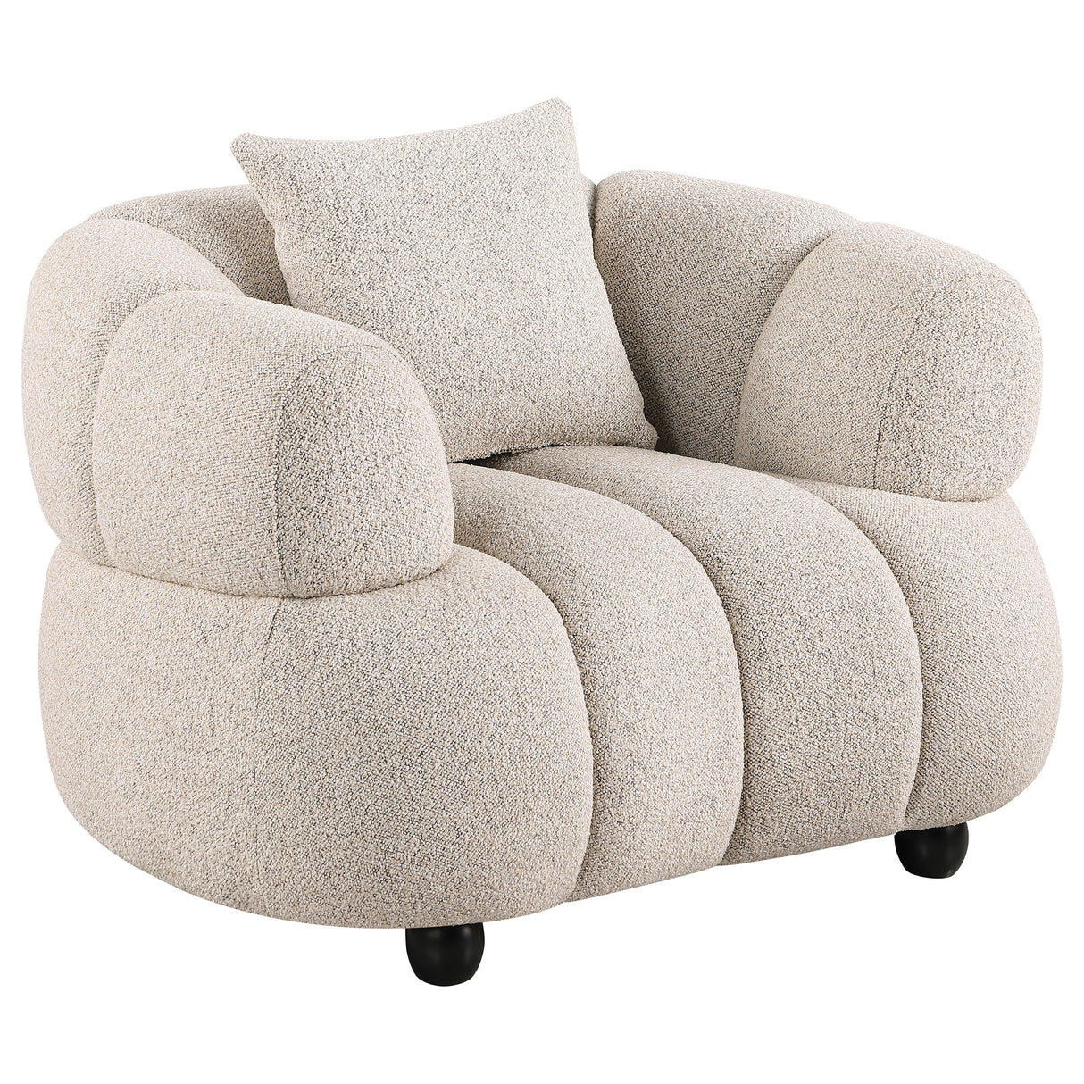 Whitney Contemporary Channel Tufted Boucle Accent Chair