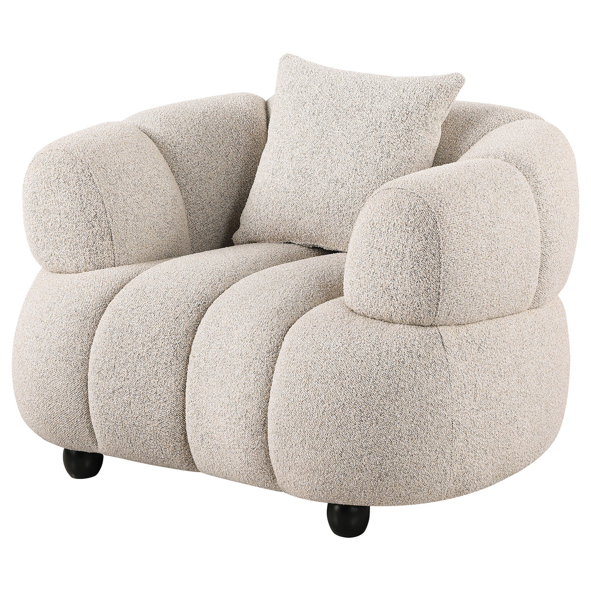 Whitney Contemporary Channel Tufted Boucle Accent Chair