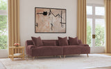 Elizabeth Corduroy Extra Long Sofa - Wine Red