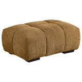 Camacho Rectangular Upholstered Tufted Ottoman in Amber