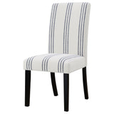Draper - Upholstered Dining Chair (Set of 2) With Vertical Stripes - Beige