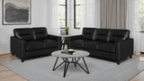 Scotland 2-Piece Faux Leather Sofa Set, Black