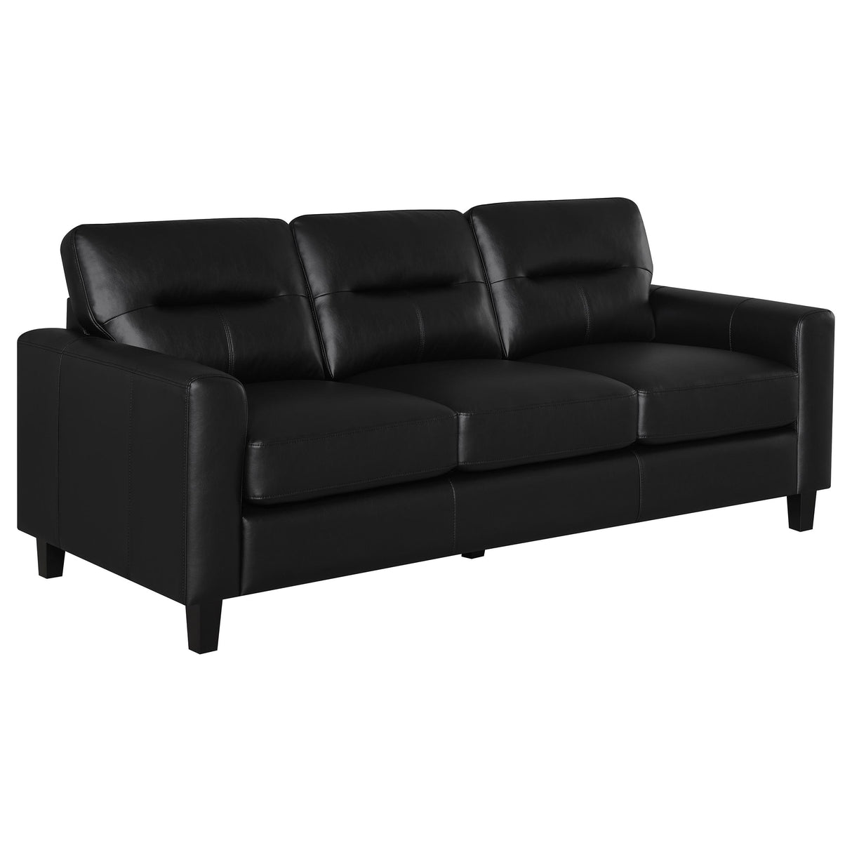 Scotland 2-Piece Faux Leather Sofa Set, Black