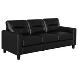 Scotland 2-Piece Faux Leather Sofa Set, Black