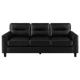 Scotland 2-Piece Faux Leather Sofa Set, Black