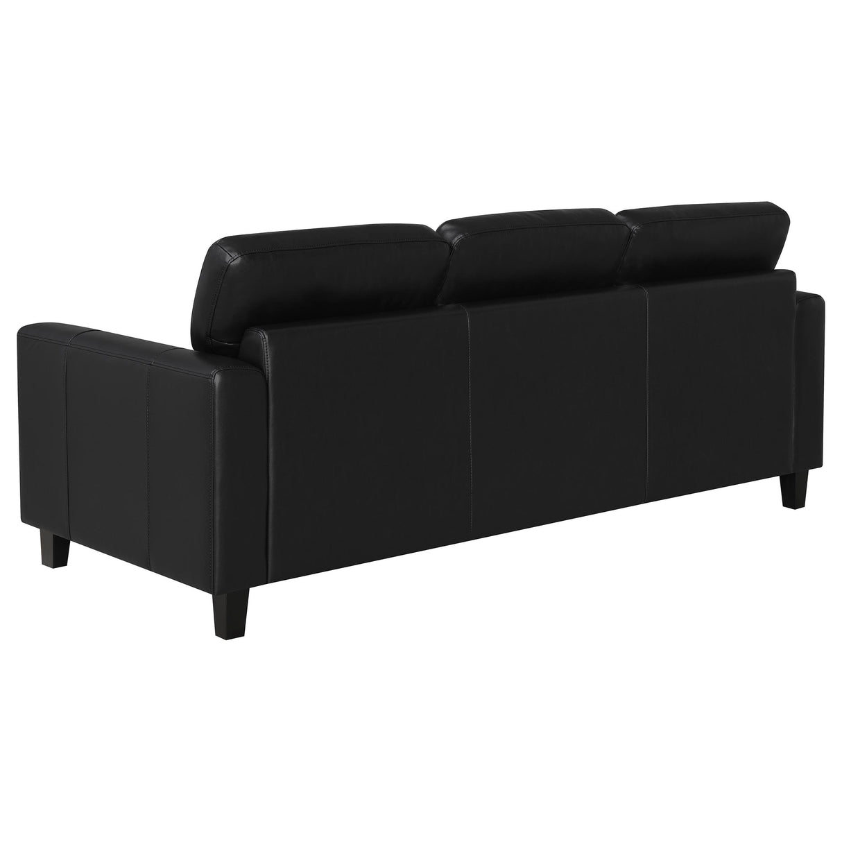 Scotland 2-Piece Faux Leather Sofa Set, Black