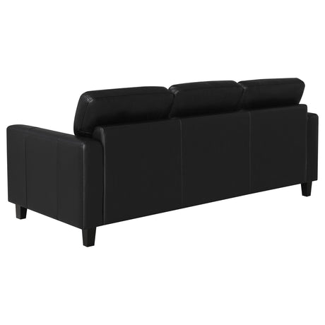 Scotland 2-Piece Faux Leather Sofa Set, Black