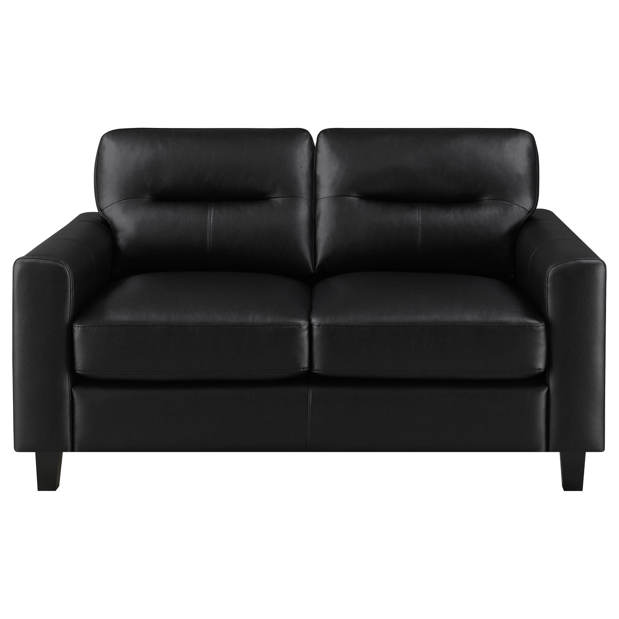 Scotland 2-Piece Faux Leather Sofa Set, Black