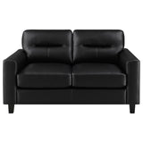 Scotland 2-Piece Faux Leather Sofa Set, Black