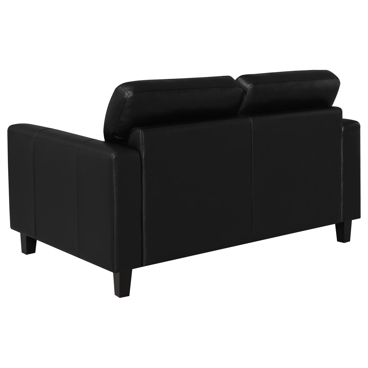 Scotland 2-Piece Faux Leather Sofa Set, Black