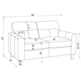 Scotland 2-Piece Faux Leather Sofa Set, Black