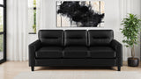 Scotland Faux Leather Track Arm Sofa - Black