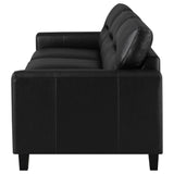 Scotland Faux Leather Track Arm Sofa - Black
