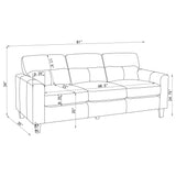 Scotland Faux Leather Track Arm Sofa - Black