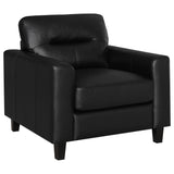 Scotland Faux Leather Track Arm Chair - Black