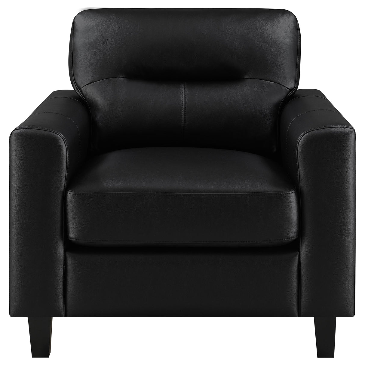 Scotland Faux Leather Track Arm Chair - Black