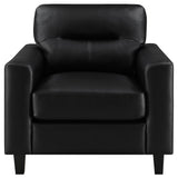 Scotland Faux Leather Track Arm Chair - Black